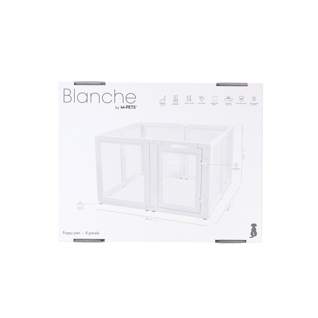 BLANCHE Puppy pen 8 panels L white