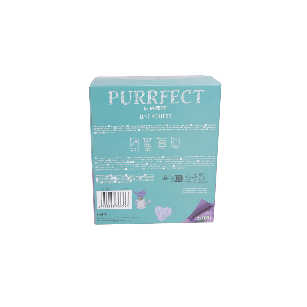 PURRFECT Lint roller Lavender scent 100 sheets x 12 pcs display