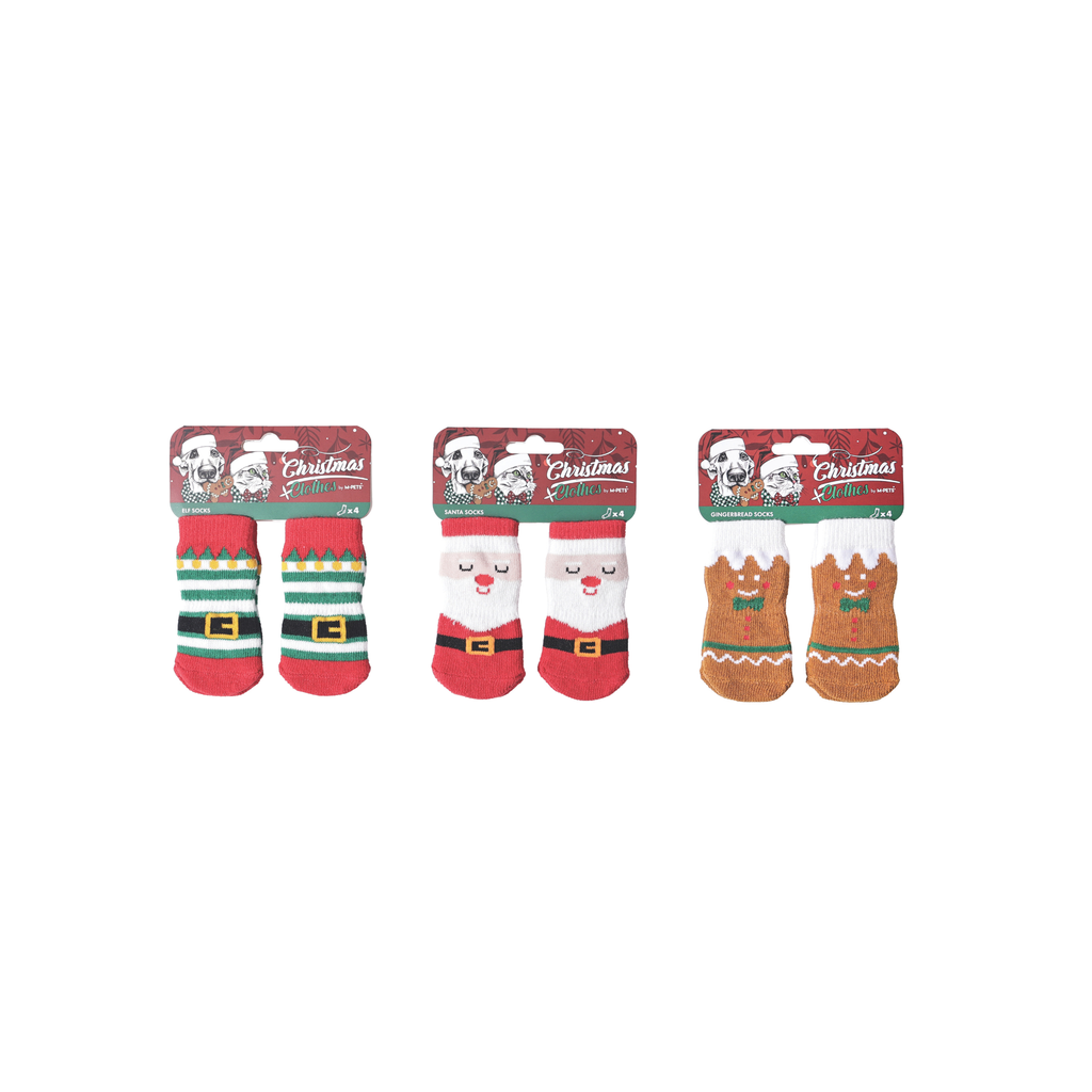 CHRISTMAS Pet Socks GINGERBREAD SOCKS 4pcs