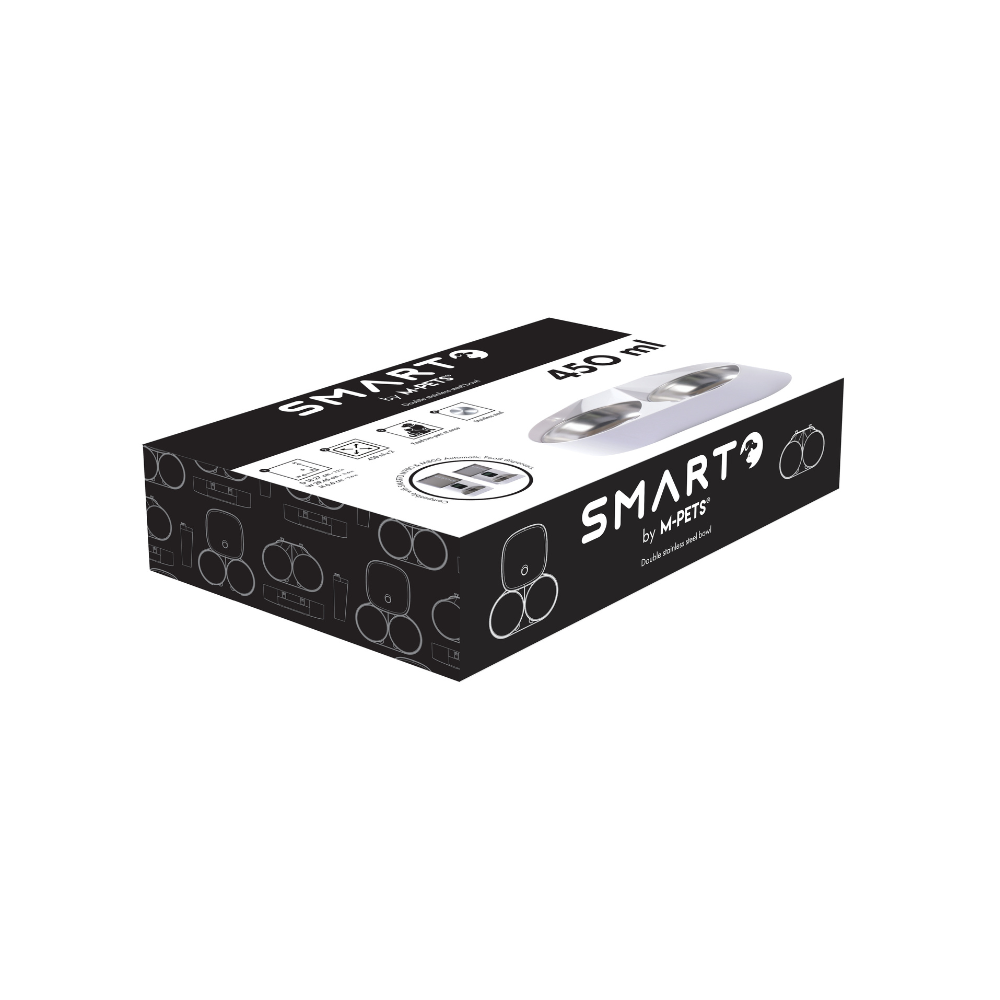 SMARTO Ciotola doppia in acciaio inox