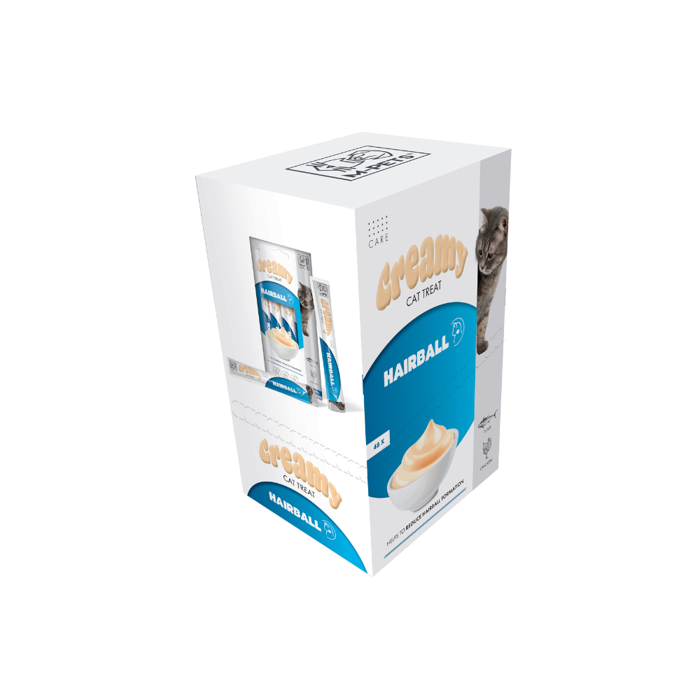CREMOSO con FUNZIONI - Snack per gatti Anti-bolle di pelo - Tonno e Pollo
