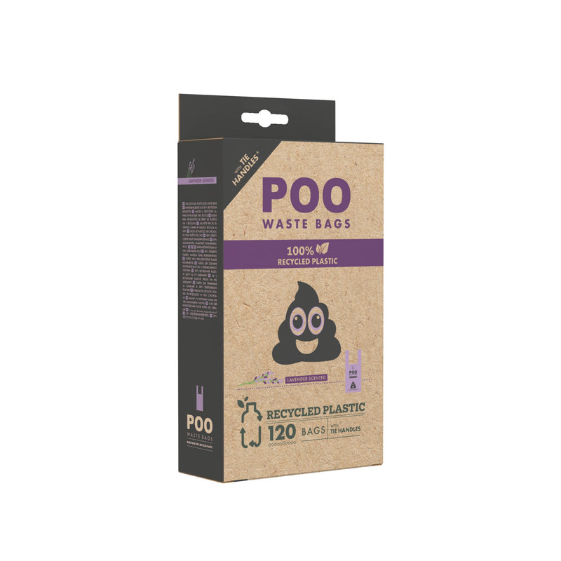 POO Waste bags with handles LAVENDAR SCENTED 120 bags - 100% Recycled plastic